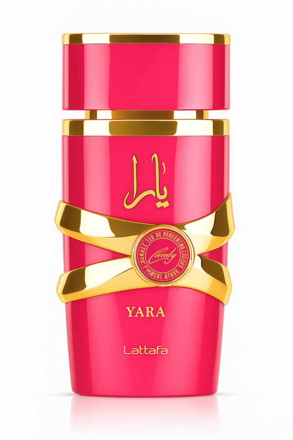 20250827_1652_Premium Perfume Bottle_remix_01k3pr5tfve258n8qm2stcnp78 Lattafa Yara Candy